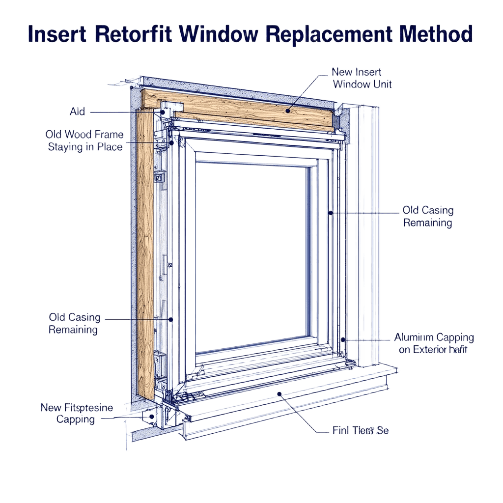 Insert retrofit window replacement diagram
